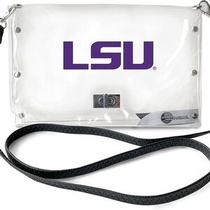 Little Earth 101312-LSU-STRAP: Louisiana State University Clear Envelope Purse